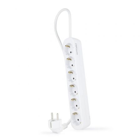 Regleta Nanocable 10.37.0006-NS/ 6 Tomas de Corriente/ 1.4m/ Blanca
