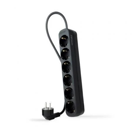 Regleta Nanocable 10.37.0006-NS-BK/ 6 Tomas de Corriente/ 1.4m/ Negra