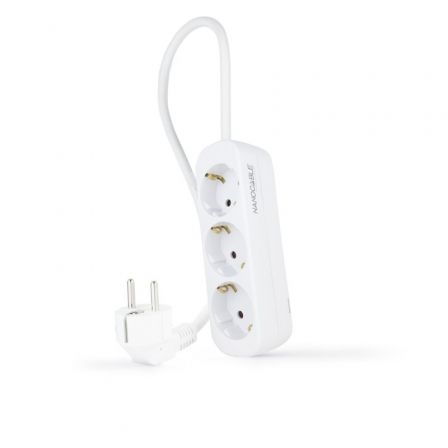 NANOCABLE REGLETA 3 TOMAS, 1.4 M BLANCA