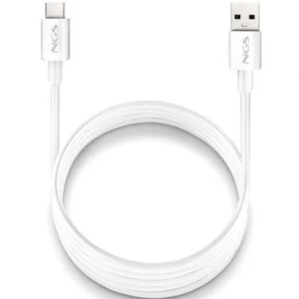 NGS USB 2.0 Zyro-Ac/ USB Macho - USB Tipo-C Macho/ Hasta 15W/ 480Mbps/ 1m Blanco