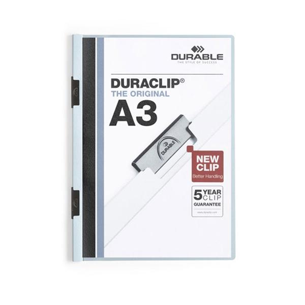 Durable Dosier con clip Duraclip - PVC - A3 - 60 hojas - Color azul