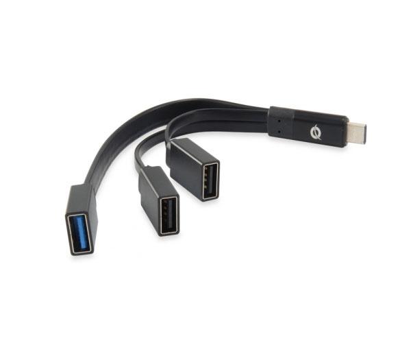÷ Hub usb 3.1 tipo c conceptronic hubbies01b puerto usb 3.0 + 2 puertos usb 2.0 color negro