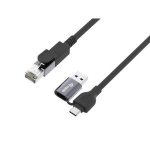 ÷ Cable adaptador de red equip usb-c + a a rj45 gigabit lan 3.0m negro