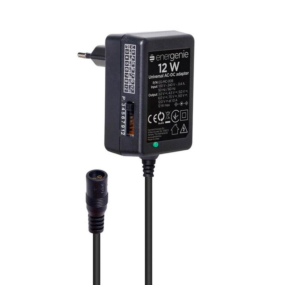 Cargador Universal Energie 12W / 3v/4.5v/5v/7.5v/9v/12v/ 1a / Monitor / Router / EG-MC-008