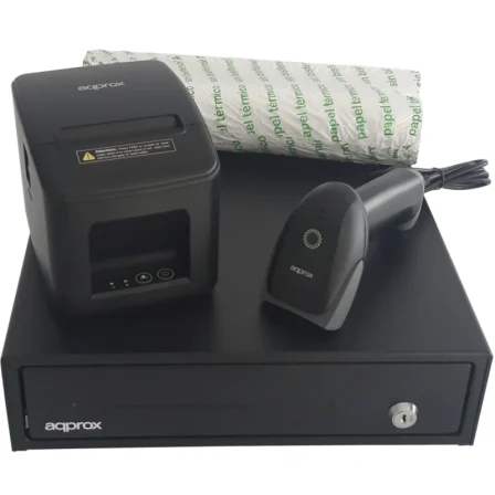 Approx Pack para Tpv appPOSPACK3380USB-2D/ Cajón Portamonedas + Térmica de Tickets +…