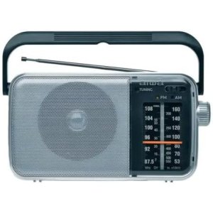Aiwa ÷ Radio analogica r-290bk am/fm 1w 9.2cm jack 3.5mm antena telescopica ac/dc plata