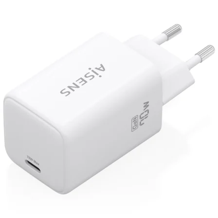 Aisens de Pared GaN ASCH-70W1P088-W/ 1xUSB Tipo-C/ 70W Blanco