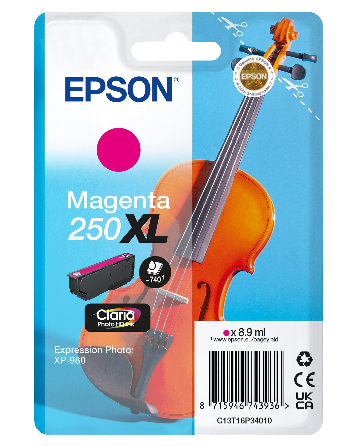 Epson Singlepack Magenta 250XL ink