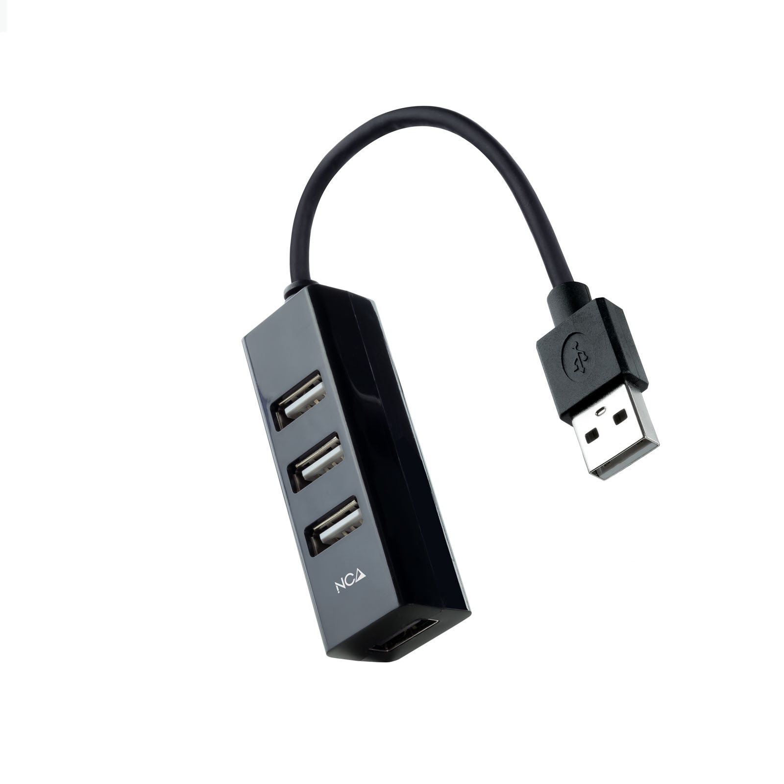 Nanocable Hub USB 2.0 con 4 Puertos de USB 2.0, USB-A/M-Usb 2.0/H Negro