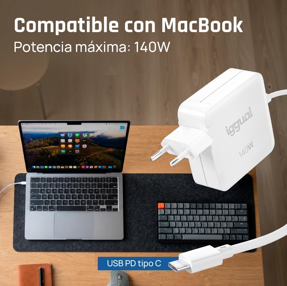 iggual Cargador tipo C 140W MacBook