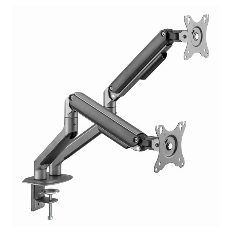 Gembird Brazo Doble Ajustable Gris
