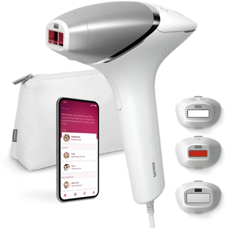 Depiladora de Luz pulsada Philips Lumea IPL Serie 8000/ con Cable/ Incluye 4 Accesorios