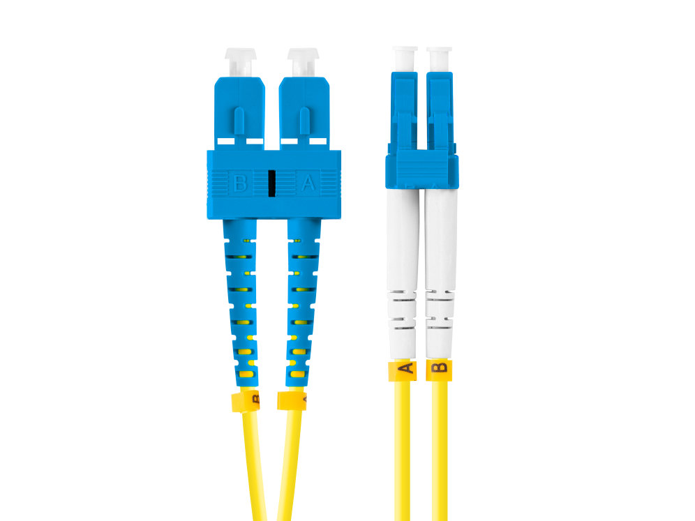 Lanberg Latiguillo fibra optica sc - upc a lc - upc 2m mono duplex g657a1 lszh amarillo