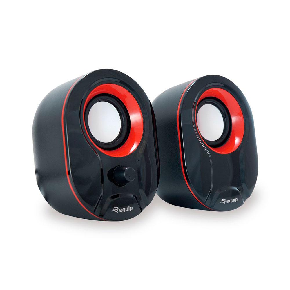 Equip ÷ Altavoces 2.0 life 6w rms color negro / rojo