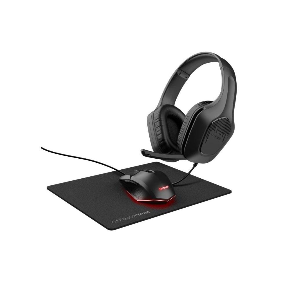 Mars Gaming Combo Trust Gaming Gxt 790 Tridox Raton RGB + Alfombrilla + Auriculares / 6400 Dpi Negro