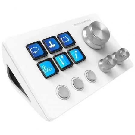Mars Gaming Control Deck Msd-Two/ 6 Teclas LCD/ 3 Ruedas/ 3 Botones Blanco