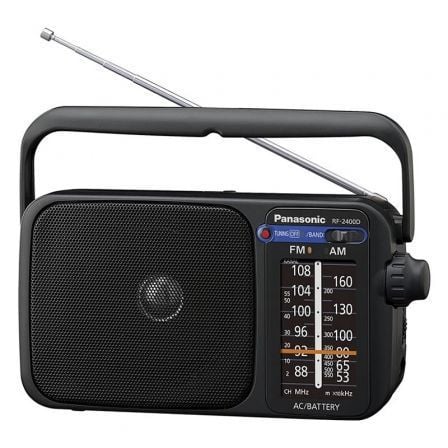 Radio Portátil Panasonic RF-2400DEG-K/ a Pilas/ con Cable/ Negra