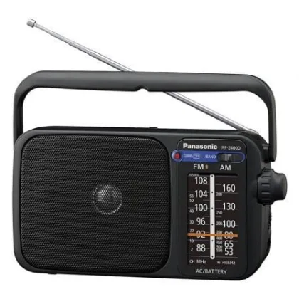 Radio Panasonic RF-2400DEG-K/ a Pilas/ con Cable/ Negra