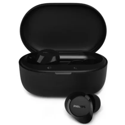 Auriculares Philips TAT1300BK con estuche de carga/ Autonomía 6h/ Negros – Bluetooth