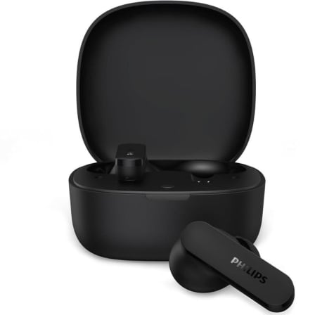 Auriculares Bluetooth Philips TAT2100BK con estuche de carga/ Autonomía 8h/ Negros