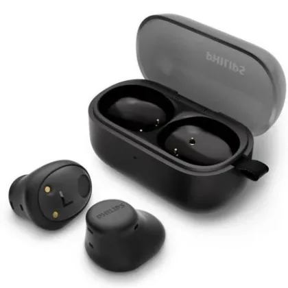 Auriculares Philips TAT2149 con estuche de carga/ Autonomía 6h/ Negros – Bluetooth