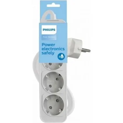 Regleta con Interruptor Philips CHP2134W/12/ 3 Tomas de corriente/ 1.5m Blanco