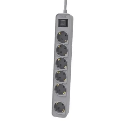 Regleta con Interruptor Philips CHP2164G/10/ 6 Tomas de corriente/ 1.5m Gris