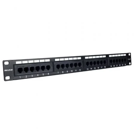 Phasak Patch Panel Pu 2971/ 24 Puertos/ Cat.6A/ Altura 1U