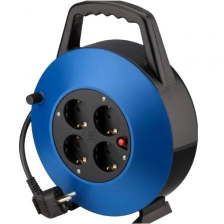 Phasak Regleta enrollable Bn 3411/ 4 Tomas de Corriente/ 10m Azul