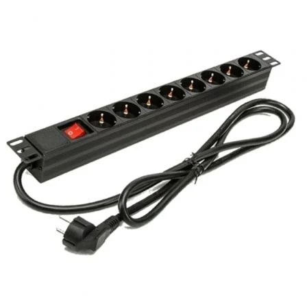 Phasak Regleta con Interruptor Bns 1518/ 8 Tomas de Corriente/ 1.5m Negro