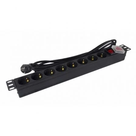 Phasak Regleta con Interruptor Bns 1520/ 8 Tomas de Corriente/ 3m Negro