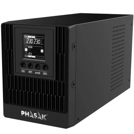 Phasak Online 1000 VA Online LCD/ 1000VA-1000W/ 3 Salidas/ Formato Torre