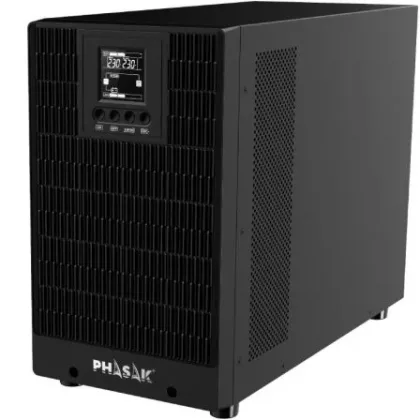 Phasak Online 3000 VA Online LCD/ 3000VA-3000W/ 4 Salidas/ Formato Torre