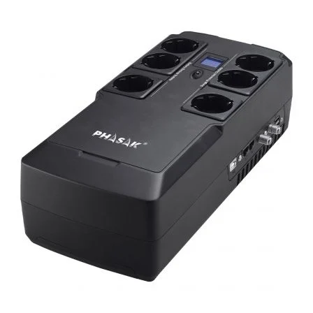 Phasak Línea Interactiva Kryptos 800 VA/ 480W/ 6 Salidas/ Formato Bloque
