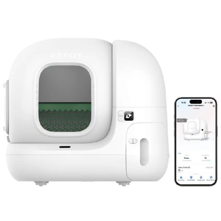 Arenero para Gatos Autolimpiable PetKit PURA MAX 2/ 76L/ Control desde APP/ Blanco Mate