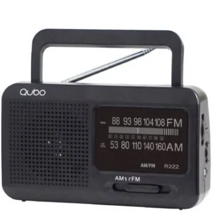 Radio Qubo R-222/ con Cable/ a Pilas/ Negra