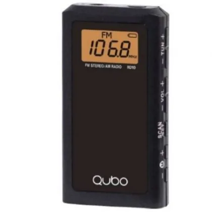 Radio Qubo RD-10/ con Cable/ a Pilas/ Negra