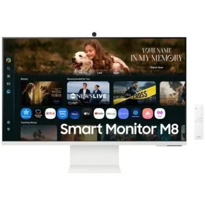 Samsung Smart M8 M80F S32FM801UU 32"/ 4K/ Multimedia/ Regulable en altura/ Smart Tv/ Webcam Blanco – 4K