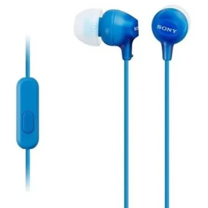 Sony Intrauditivos MDR-EX15APLI/ con Micrófono/ Jack 3.5/ Azules