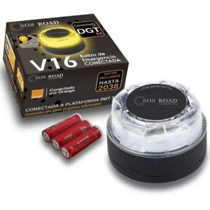 Luz baliza de emergencia para coche Sos Road Connected EL2024 V16/ Homologada/ Base…