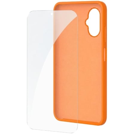 Funda Silicona + Protector de Pantalla de Cristal Templado SPC Wuum One Protection Pack 4354P/ Compatible con SPC Wuum One/ Naranja