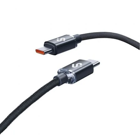 Cable USB 2.0 Tipo-C Subblim Optimus/ USB Tipo-C Macho - USB Tipo-C Macho/ Hasta 60W/… Negro