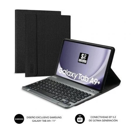 Samsung Funda con Teclado Subblim KeyTab Pro Bt para Tablets Galaxy A9+/ Negra