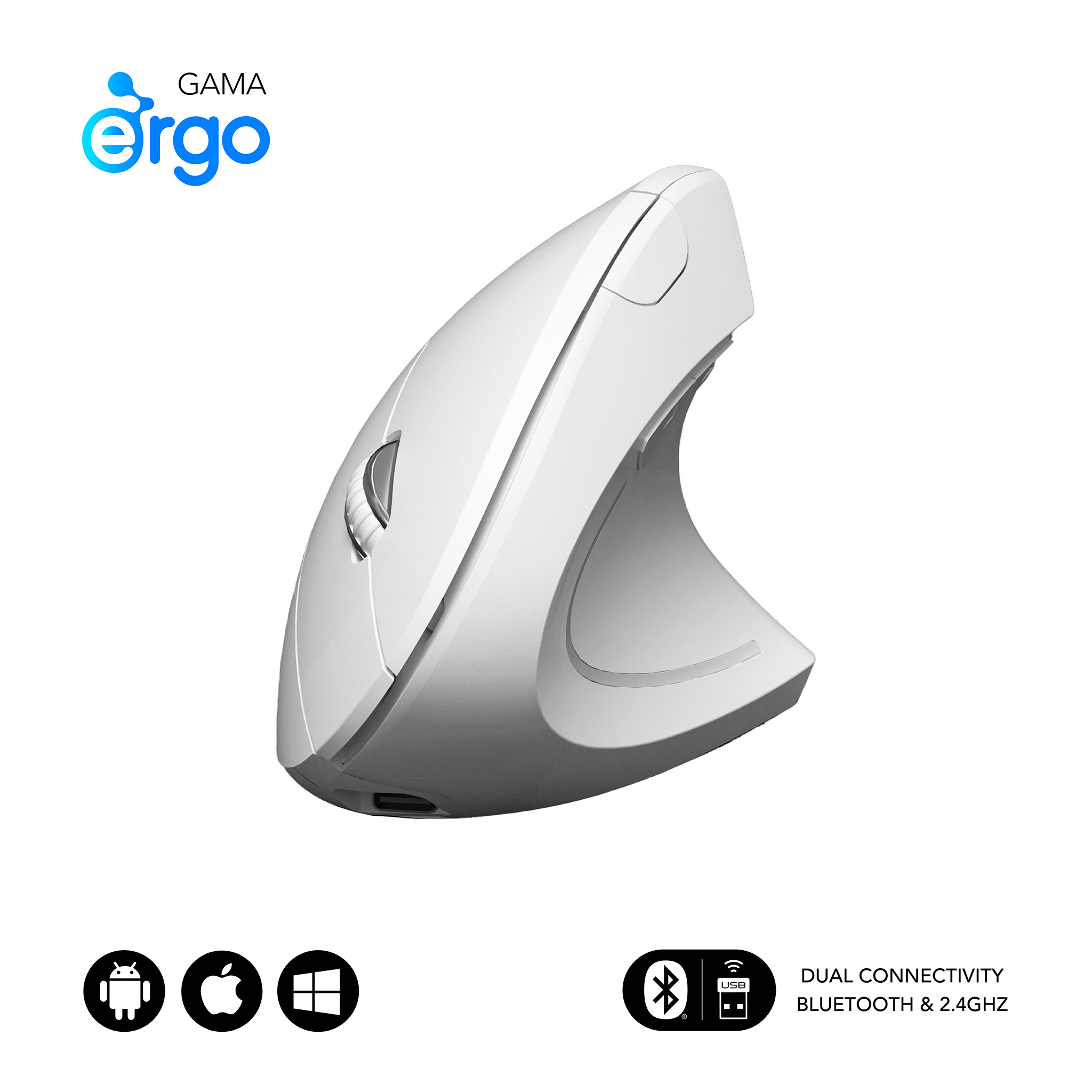 SUBBLIM GLIDE VERTICAL ERGO DUAL MOUSE BATTERY W