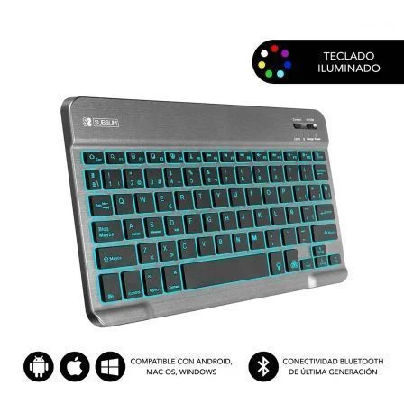 Teclado Compacto Inalámbrico Subblim Smart Backlit Gris