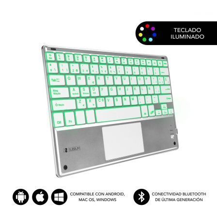 Teclado Compacto Inalámbrico Subblim SMBT50 Plata