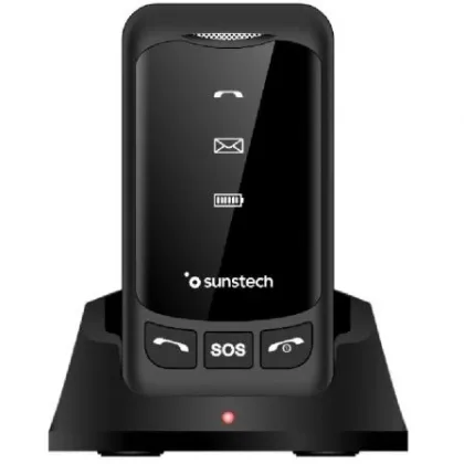 Teléfono Móvil Sunstech CELT25BK para Personas Mayores Negro