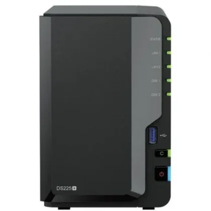 Synology Diskstation DS225+/ 2 Bahías 3.5"- 2.5"/ 2GB DDR4/ Formato Torre