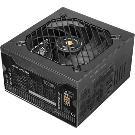 Fuente de Alimentación Mars Gaming MPB1000SIM/ 1000W/ Ventilador 14cm/ ATX 3.1/ PCIe 5.1/ 80 Plus Gold