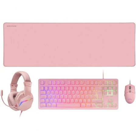 Pack Gaming Mars Gaming MCP-RGB3P/ RGB + Ratón Óptico + Alfombrilla Xxl + Auriculares